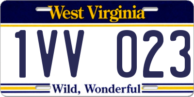 WV license plate 1VV023