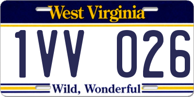 WV license plate 1VV026