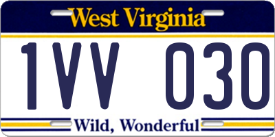WV license plate 1VV030