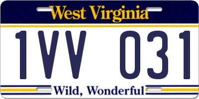 WV license plate 1VV031