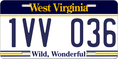 WV license plate 1VV036