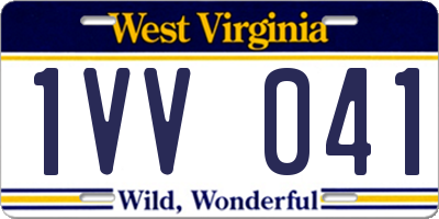 WV license plate 1VV041