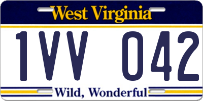 WV license plate 1VV042
