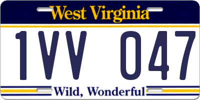 WV license plate 1VV047