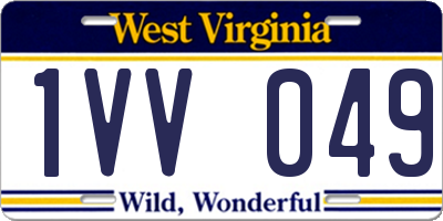 WV license plate 1VV049