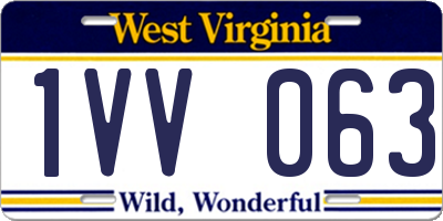 WV license plate 1VV063