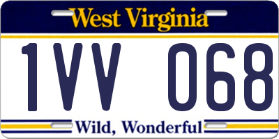 WV license plate 1VV068