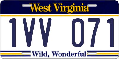 WV license plate 1VV071