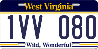 WV license plate 1VV080