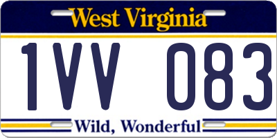 WV license plate 1VV083