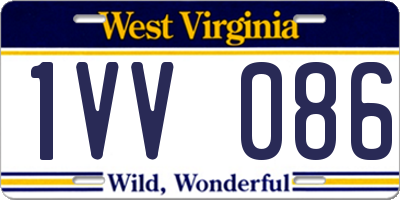 WV license plate 1VV086