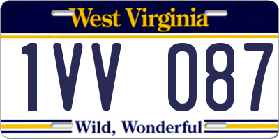 WV license plate 1VV087