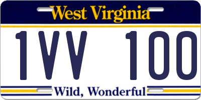 WV license plate 1VV100