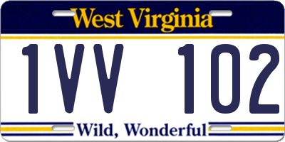 WV license plate 1VV102