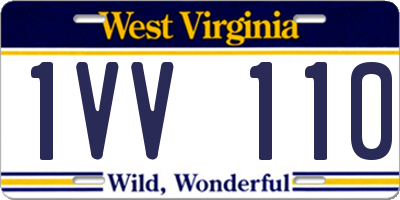 WV license plate 1VV110