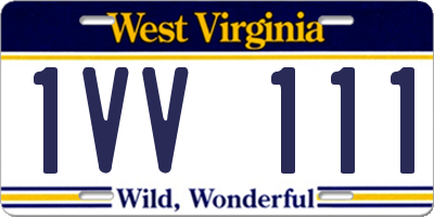 WV license plate 1VV111