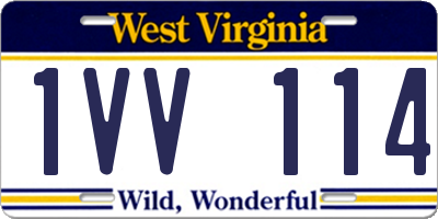 WV license plate 1VV114