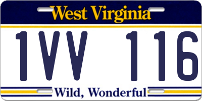 WV license plate 1VV116
