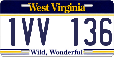 WV license plate 1VV136
