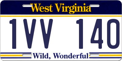 WV license plate 1VV140