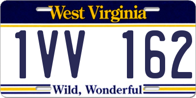 WV license plate 1VV162