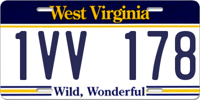 WV license plate 1VV178