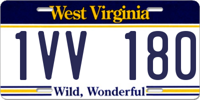 WV license plate 1VV180