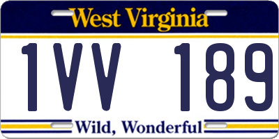 WV license plate 1VV189