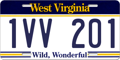 WV license plate 1VV201