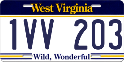 WV license plate 1VV203