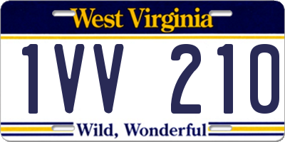 WV license plate 1VV210