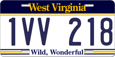 WV license plate 1VV218