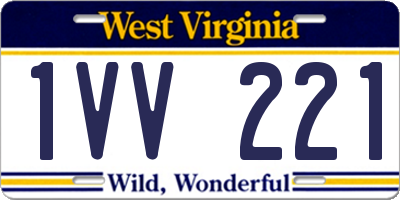 WV license plate 1VV221