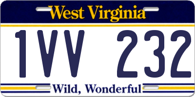 WV license plate 1VV232
