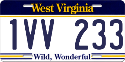 WV license plate 1VV233