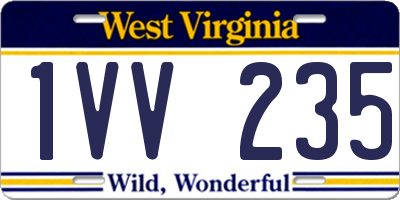 WV license plate 1VV235
