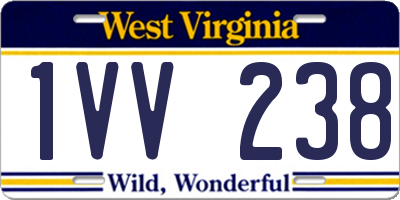 WV license plate 1VV238
