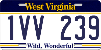 WV license plate 1VV239