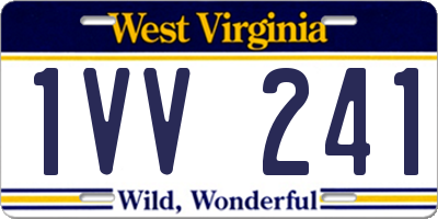 WV license plate 1VV241