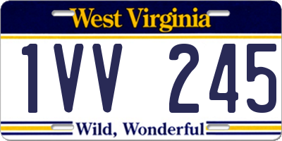 WV license plate 1VV245