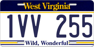 WV license plate 1VV255