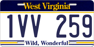WV license plate 1VV259