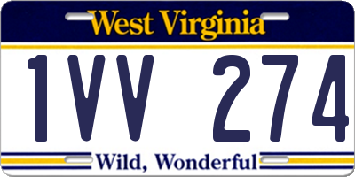 WV license plate 1VV274