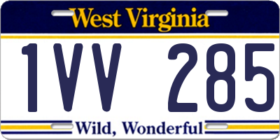WV license plate 1VV285