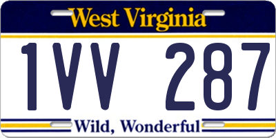 WV license plate 1VV287