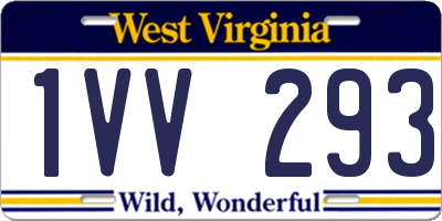 WV license plate 1VV293