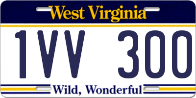 WV license plate 1VV300