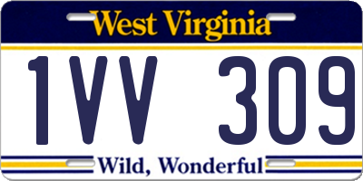 WV license plate 1VV309