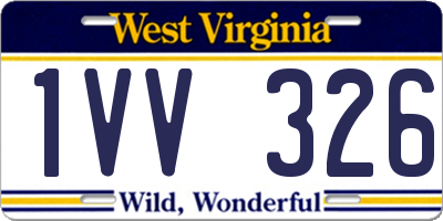 WV license plate 1VV326