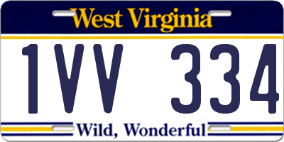 WV license plate 1VV334